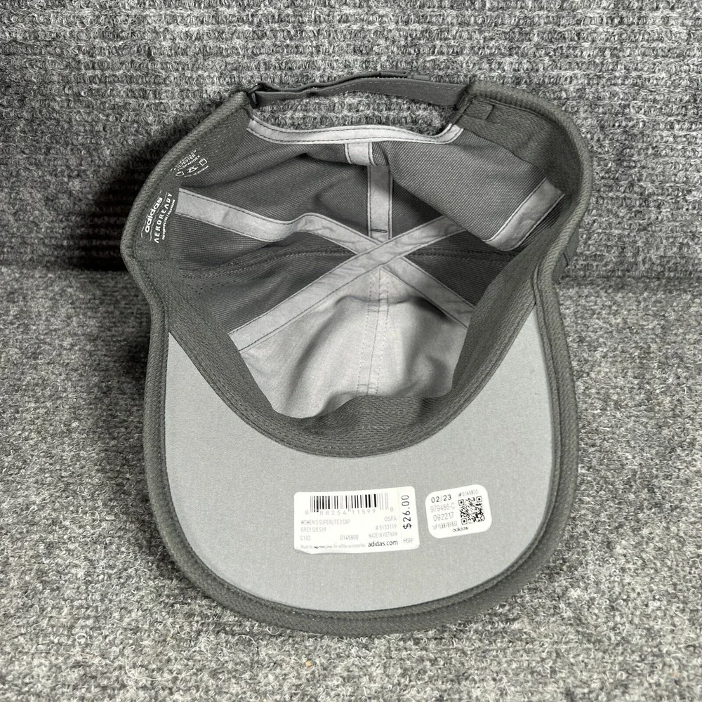 Adidas Hat Cap Womens Aeroready Superlite 2 Gray Strap Back OSFM Active New